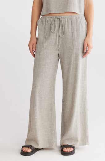 Renee C Stripe Cotton Blend Wide Leg Pants