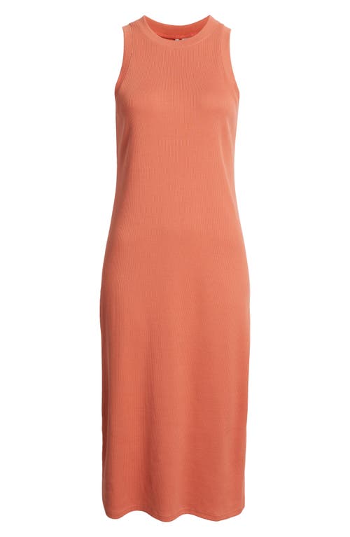 Nordstrom Stretch Cotton Ribbed Tank Dress In Orange