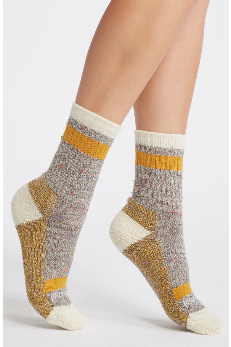Everyday Larimer Merino Wool Blend Crew Socks, Main, color, HONEY GOLD