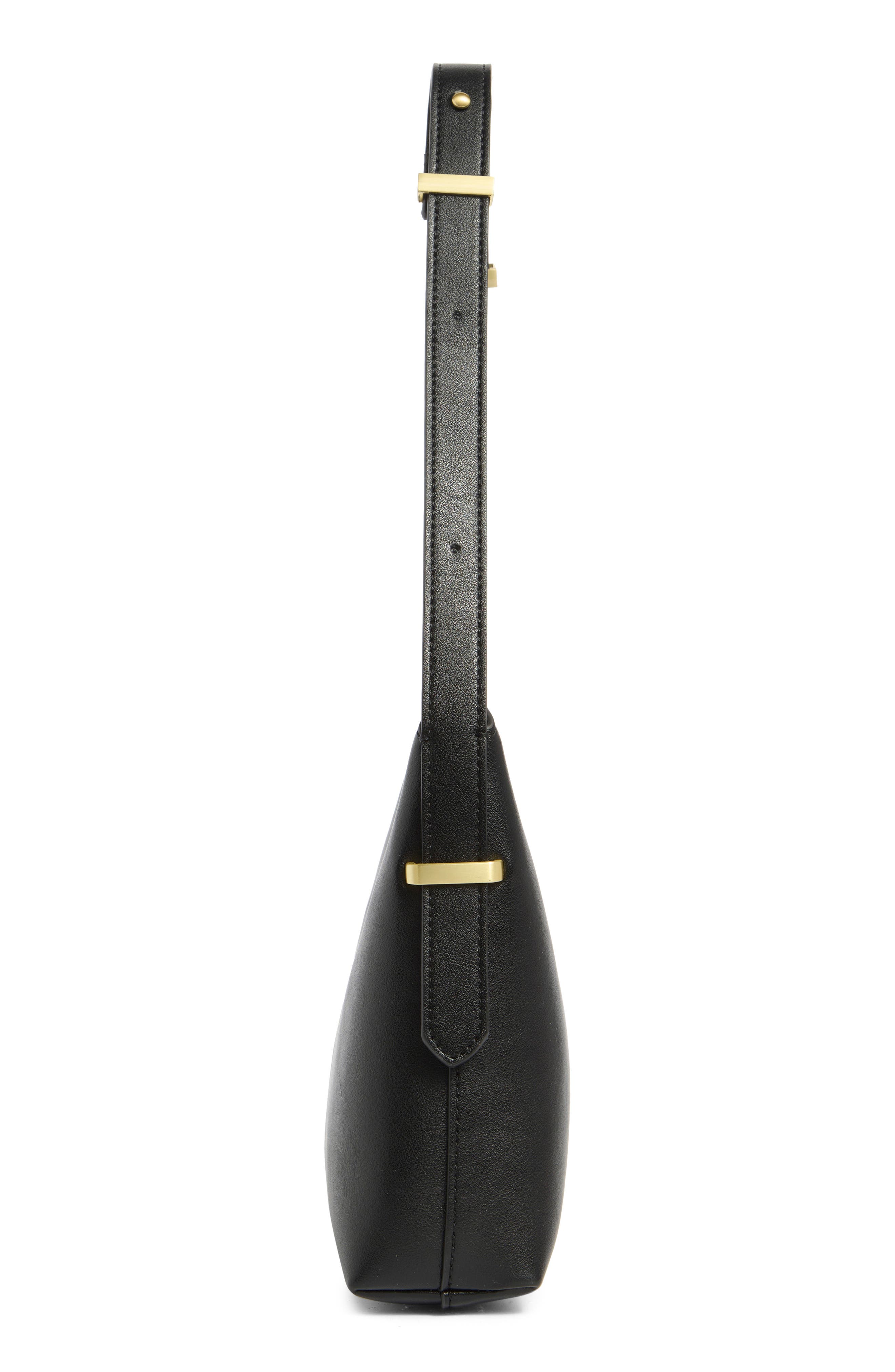 BCBG Metal Keeper Strap Shoulder Bag, Alternate, color, Black