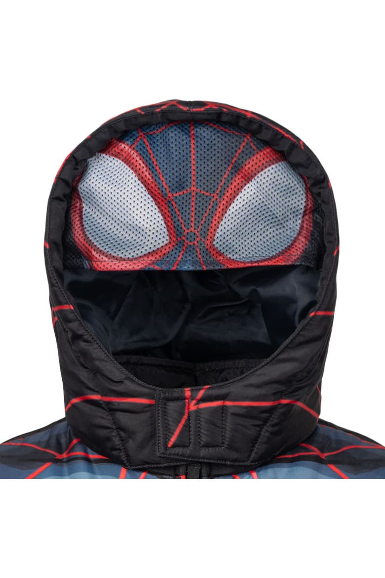 Spider-man Hooded Zip-up Puffer Jacket (toddler, Little Kid & Big Kid), Alternate, color, Miles Black Red