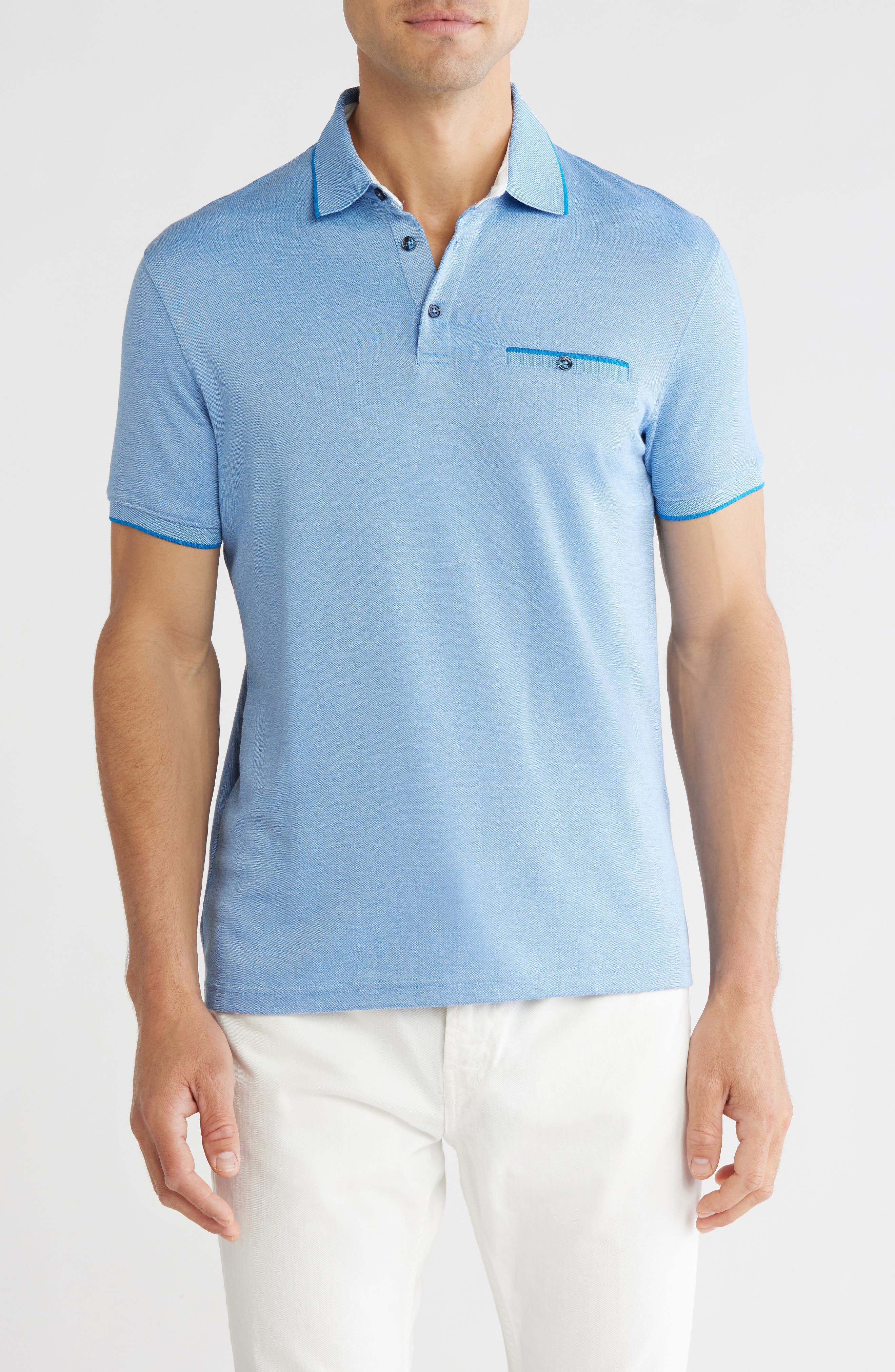 DENIM AND FLOWER Tipped Polo