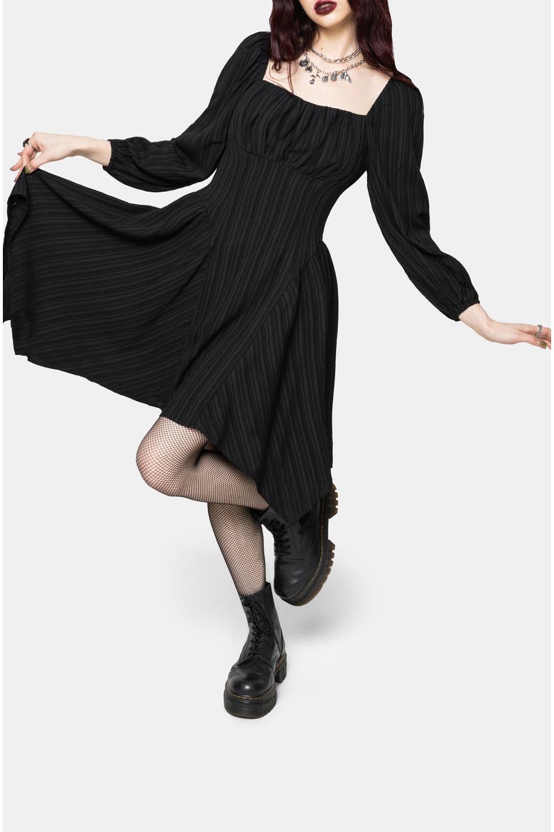 Fenella Ruched Mini Dress, Alternate, color, Black