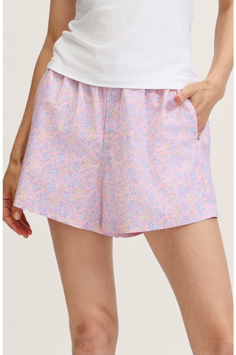 Cotton Pajama Shorts, Main, color, PINK