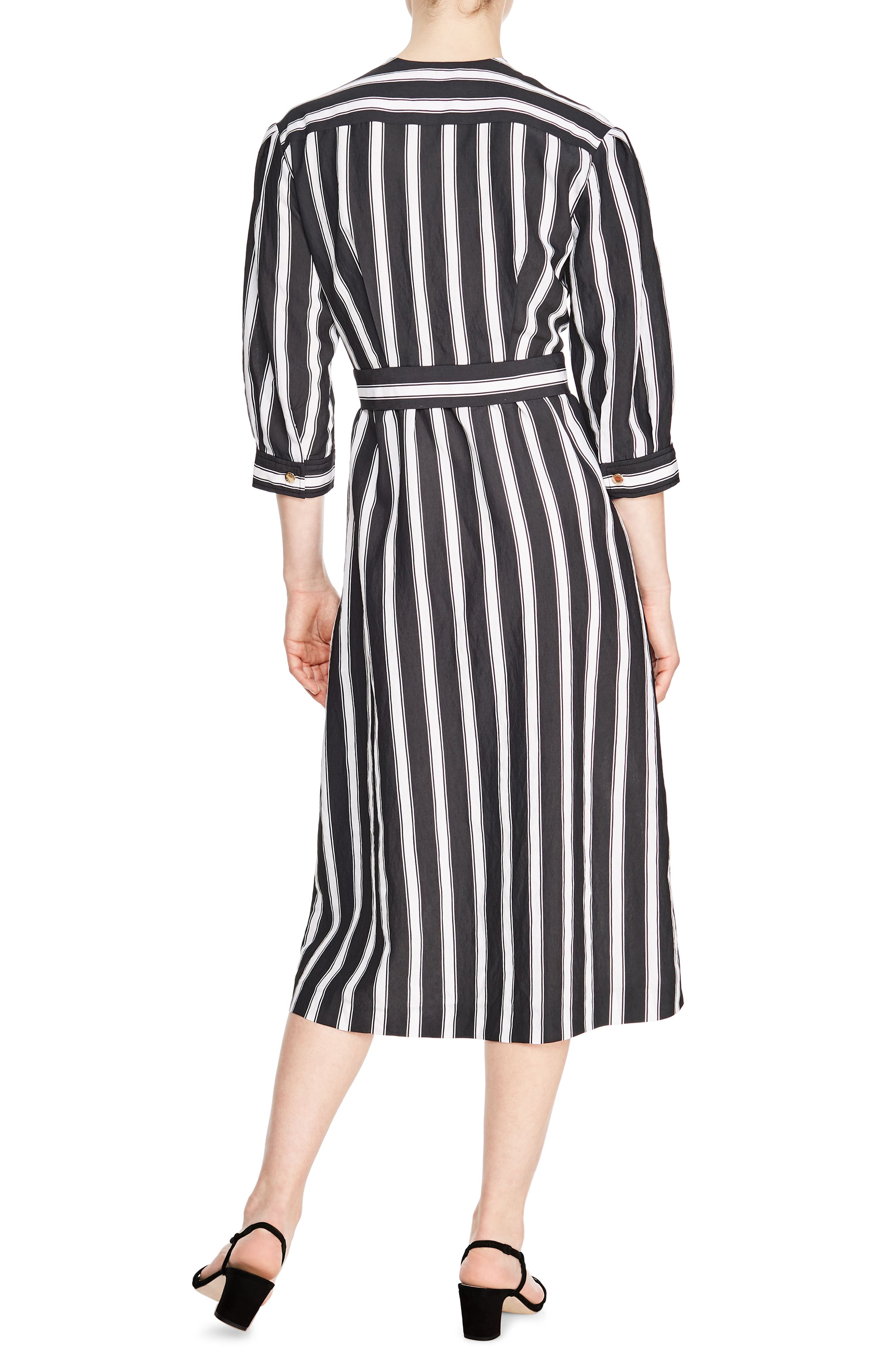 Carl Button Front Stripe Midi Dress - image 2
