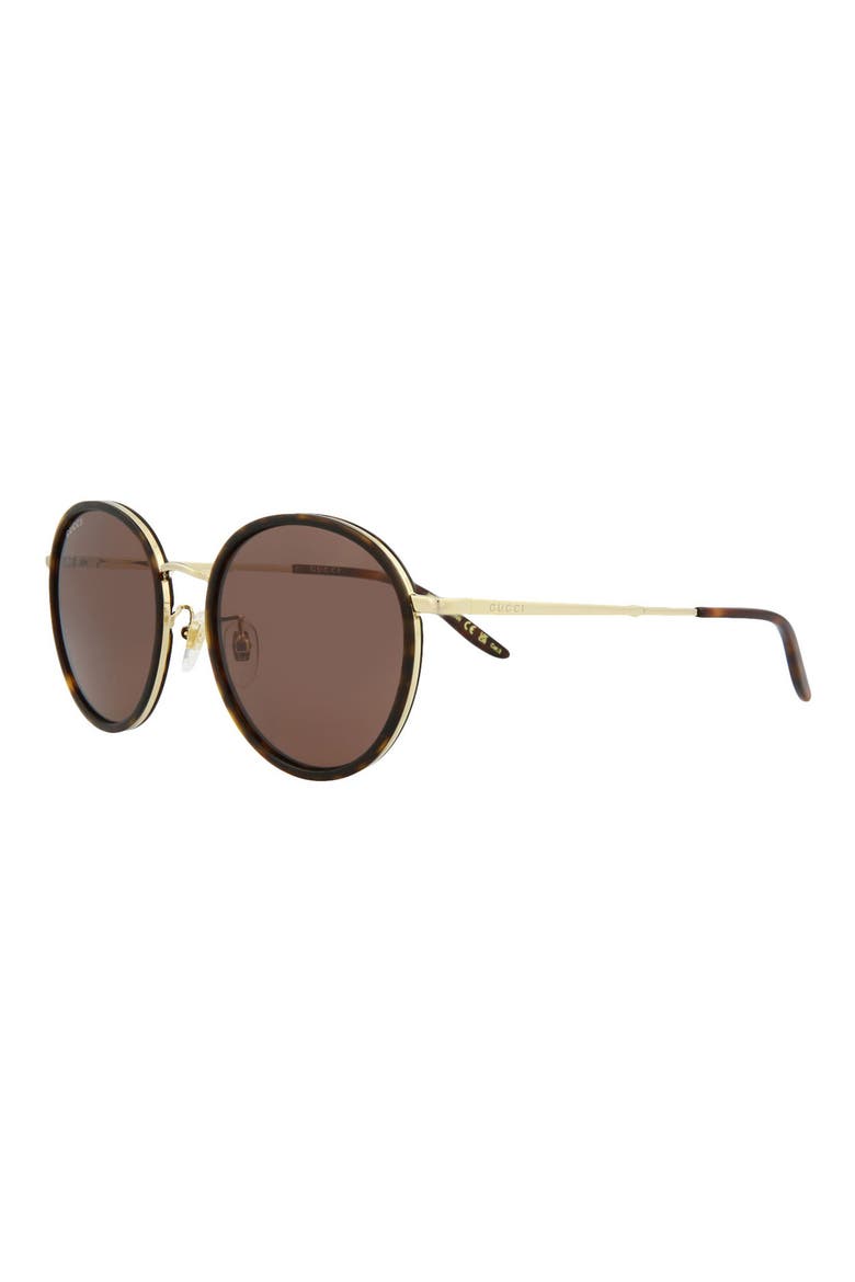55mm Round Sunglasses, Alternate, color, HAVANA GOLD BROWN