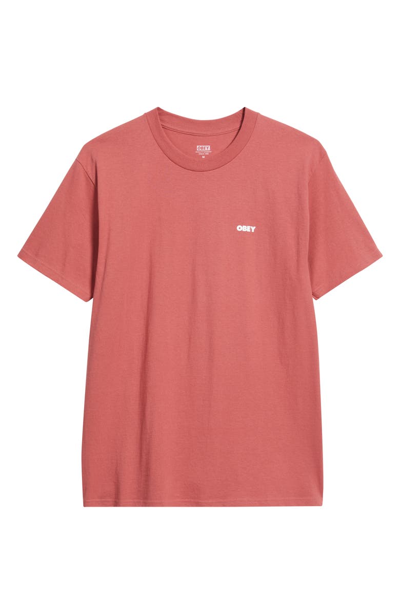 Obey Peep Hole Logo T-Shirt, Alternate, color, Mineral Red