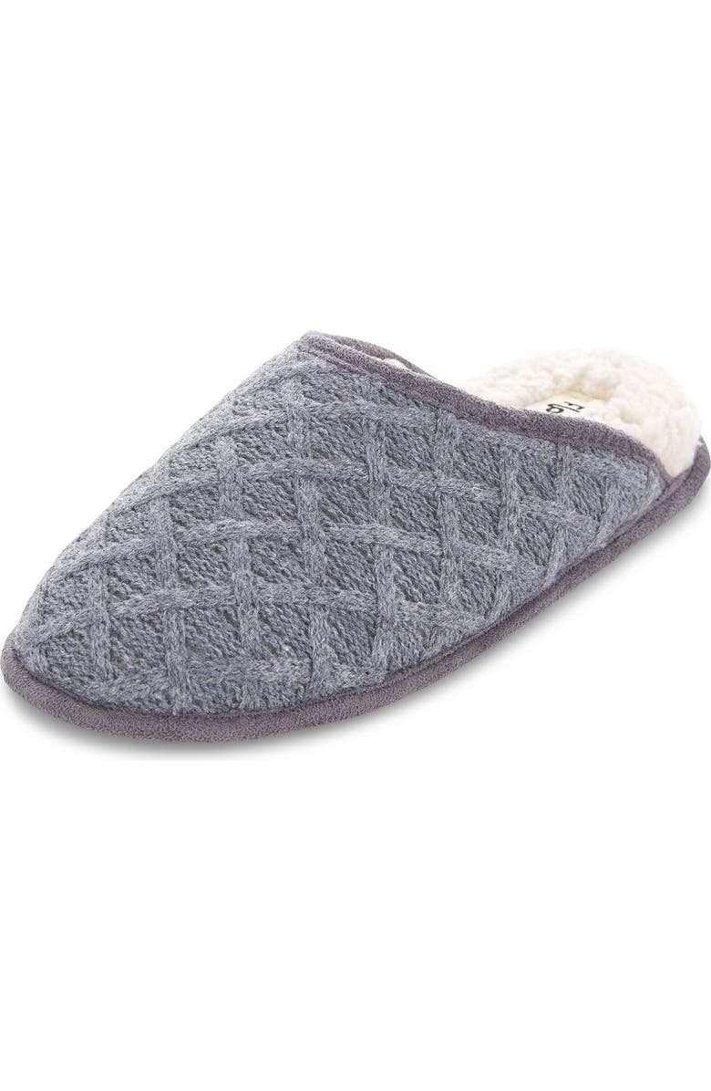 FLOOPI Isabel Lattice Knit Scuff Slipper, Main, color, Grey