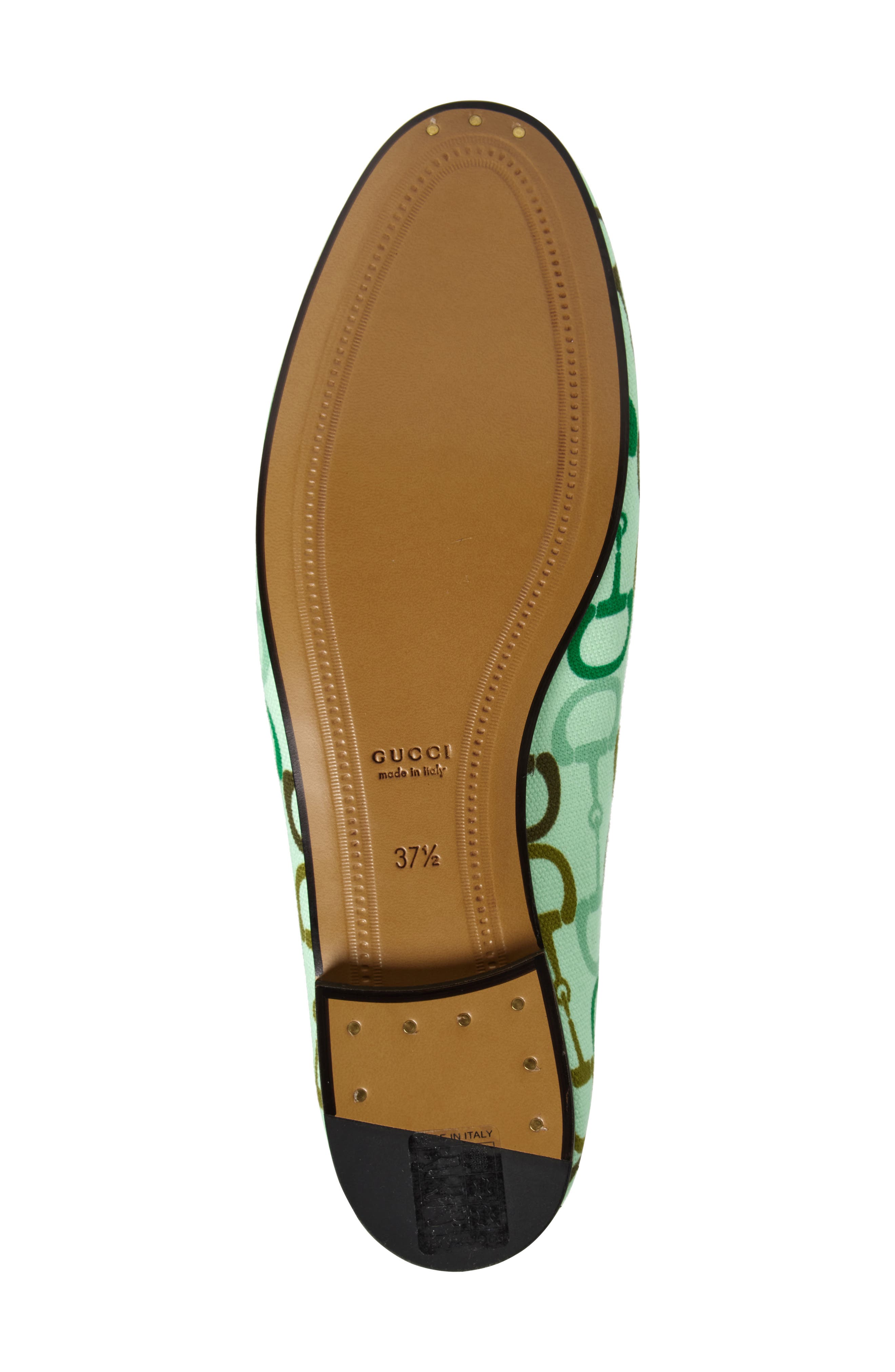 Gucci New Jordaan Bit Print Loafer, Alternate, color, Kelly Green