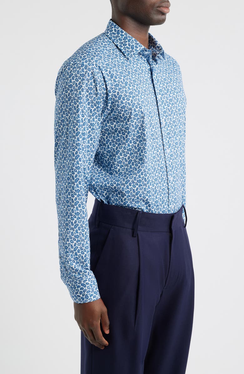 Etro Roma Paisley Cotton Stretch Poplin Dress Shirt, Alternate, color, Stampa F.do Bianco