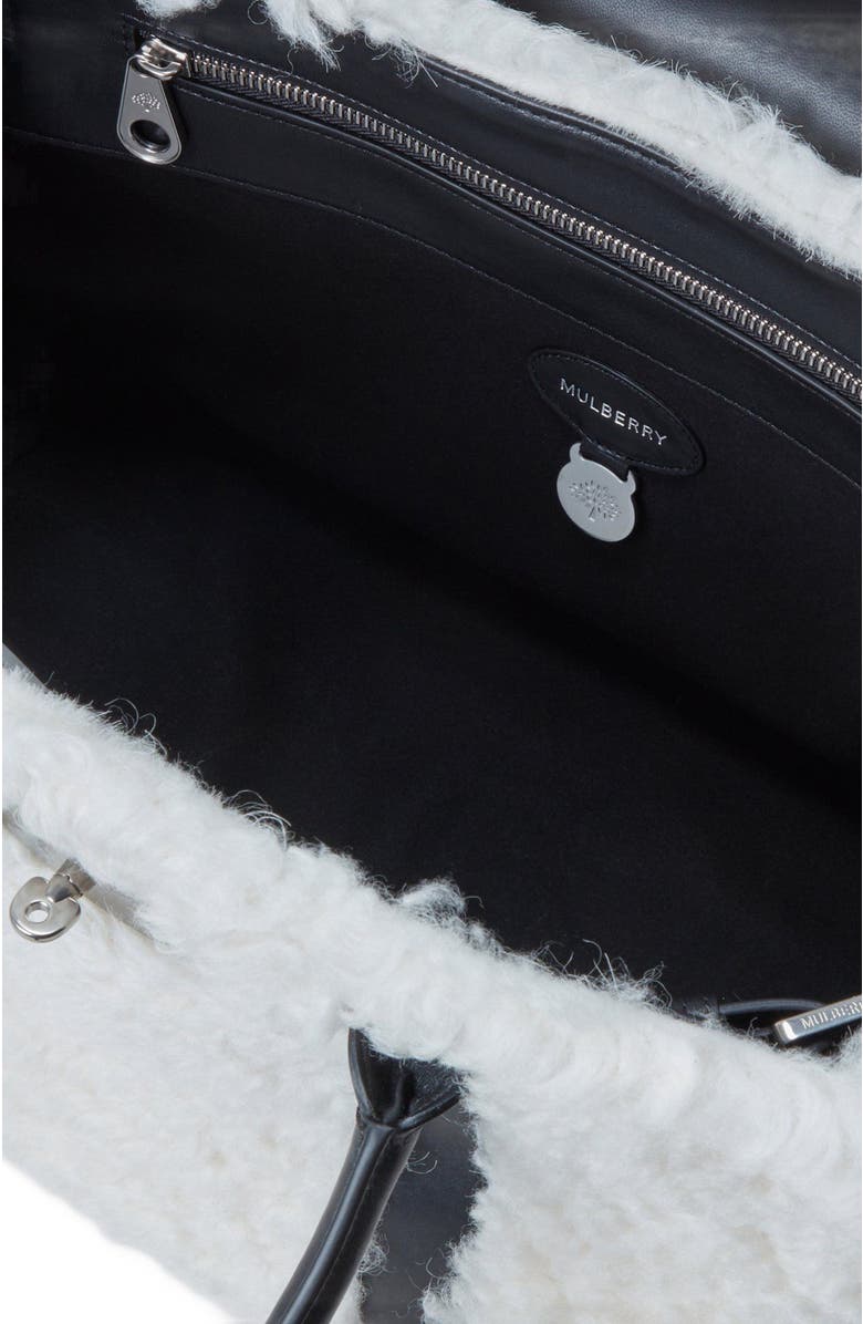 Mulberry Bayswater Leather Shearling Satchel, Alternate, color,