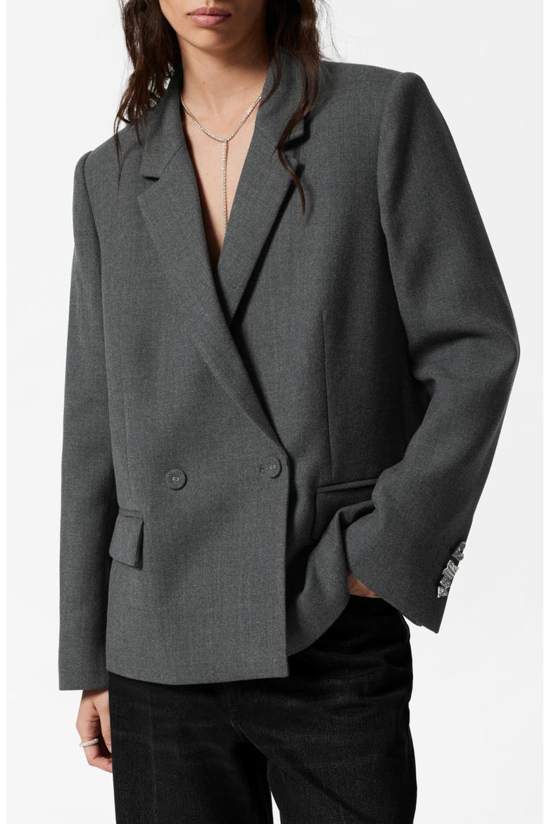 Double Breasted Blazer, Main, color, GREY DARK