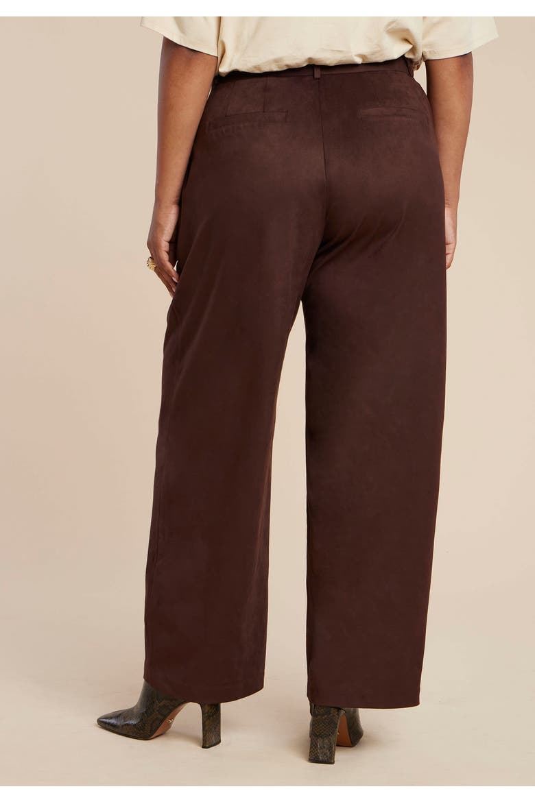 Faux Suede Wide Leg Pant, Alternate, color, CHICORY COFFEE