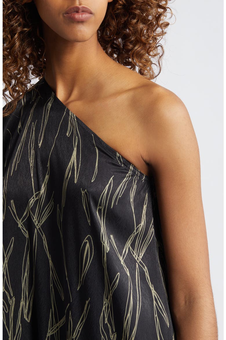 Satu One-Shoulder Dress, Alternate, color, BLACK