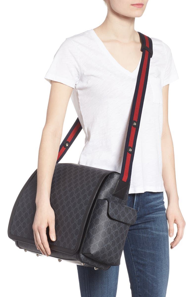 Gucci GG Supreme Canvas Diaper Bag, Alternate, color,