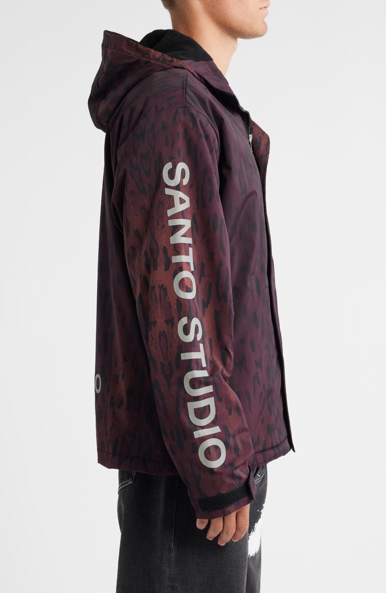SANTO STUDIO Preda Hooded Snowboard Jacket, Alternate, color, Brown