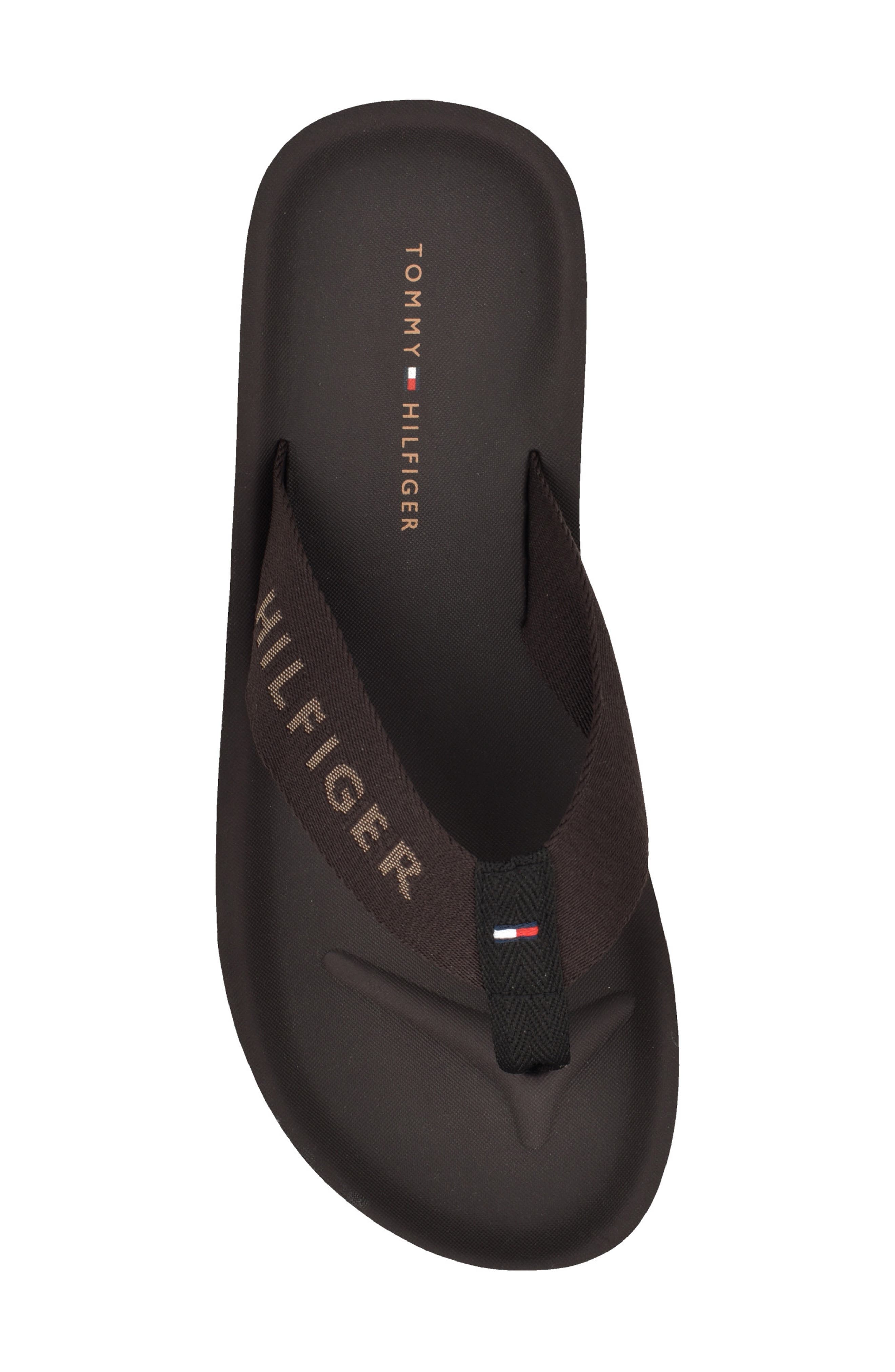 Tommy Hilfiger Oaan Flip Flop Sandal, Alternate, color, Dark Coffee/ Black