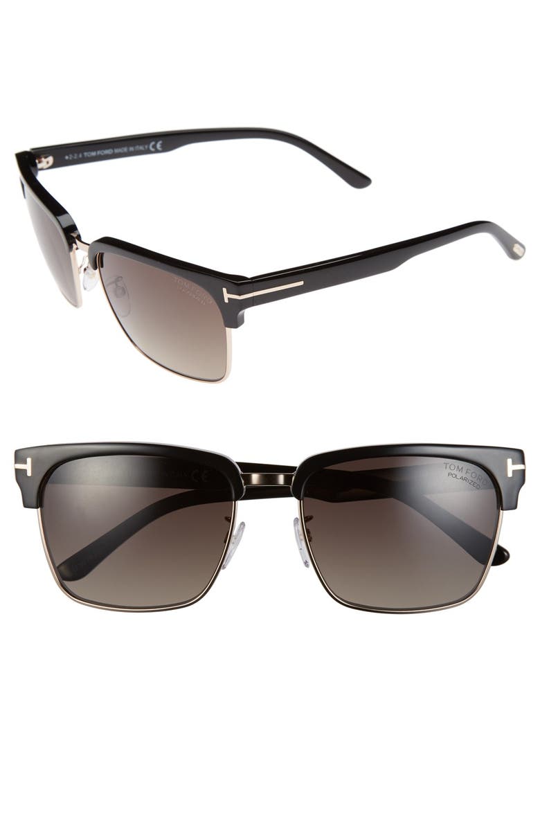 TOM FORD 'River' 57mm Polarized Vintage Square Sunglasses, Main, color,