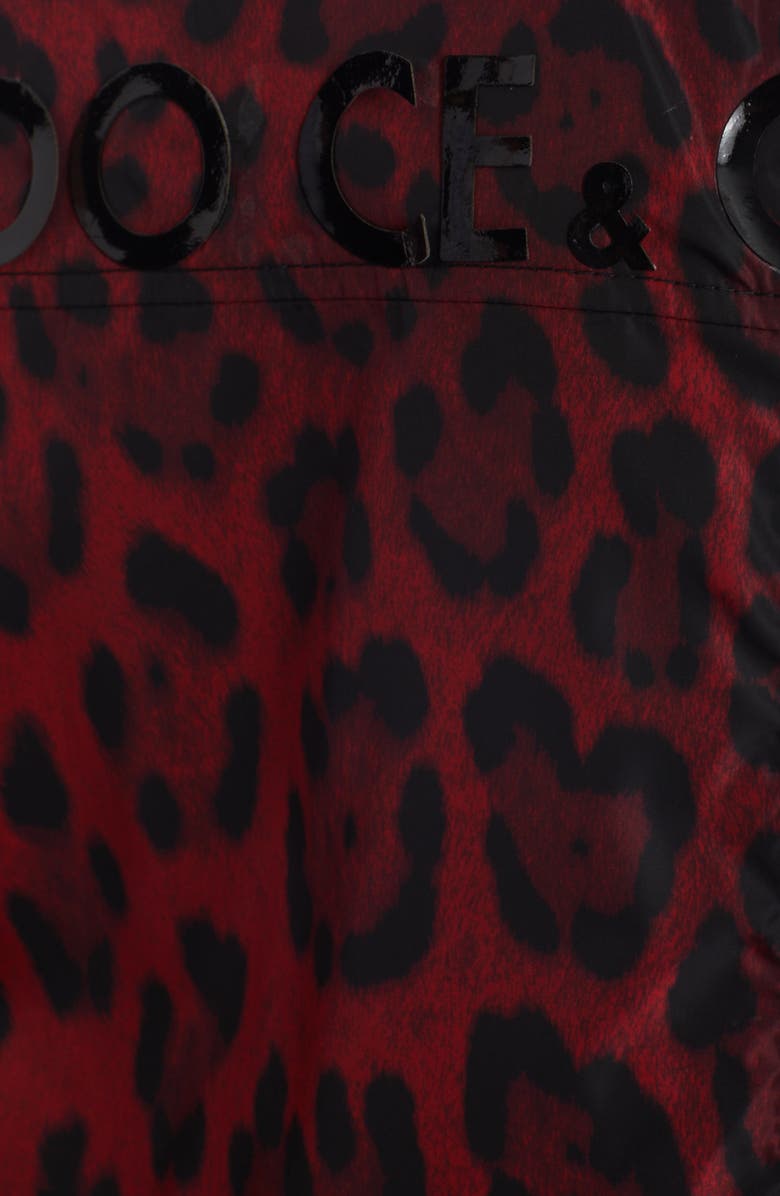 Dolce&Gabbana Logo Leopard Print Nylon Jacket, Alternate, color, 
