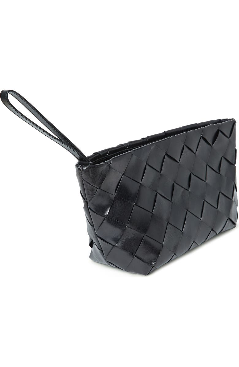Loeffler Randall Melina Woven Leather Clutch, Alternate, color, Black