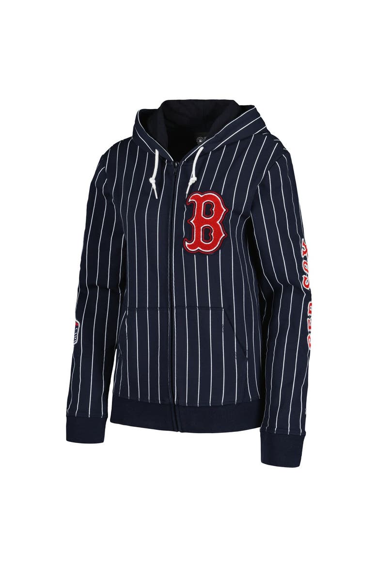 Women's New Era Navy Boston Red Sox Pinstripe Tri-Blend Full-Zip Jacket, Alternate, color, Navy