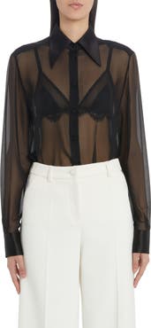 Dolce&Gabbana Sheer Stretch Silk Chiffon Blouse