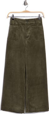 T Tahari Wide Leg Cropped Corduroy Pants
