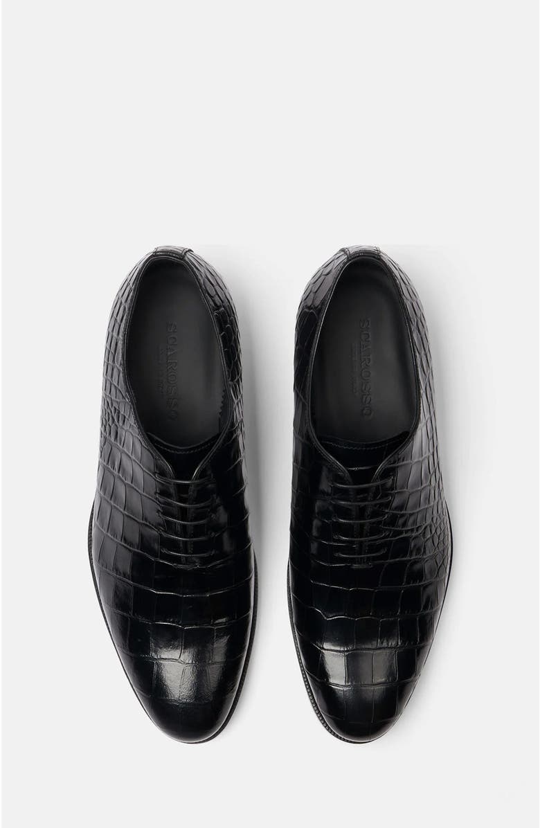SCAROSSO Ignazio Oxfords, Alternate, color, Black - Croco-Printed Calf