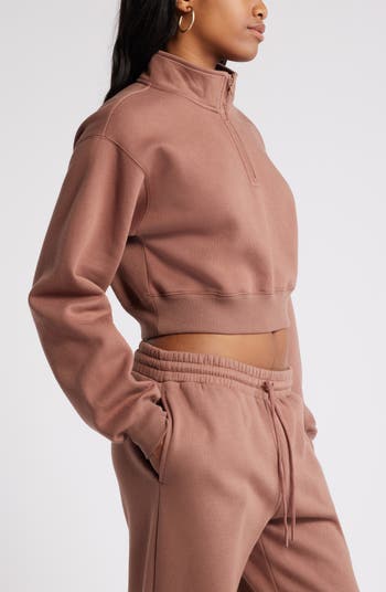 Crop Zip Fleece Hoodie