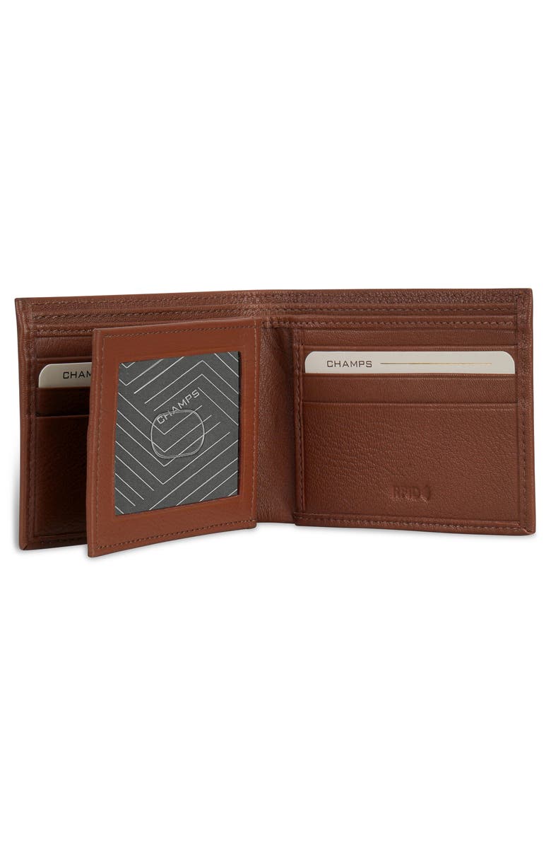 CHAMPS Onyx ID Flap Leather Bifold Wallet, Alternate, color, Brown