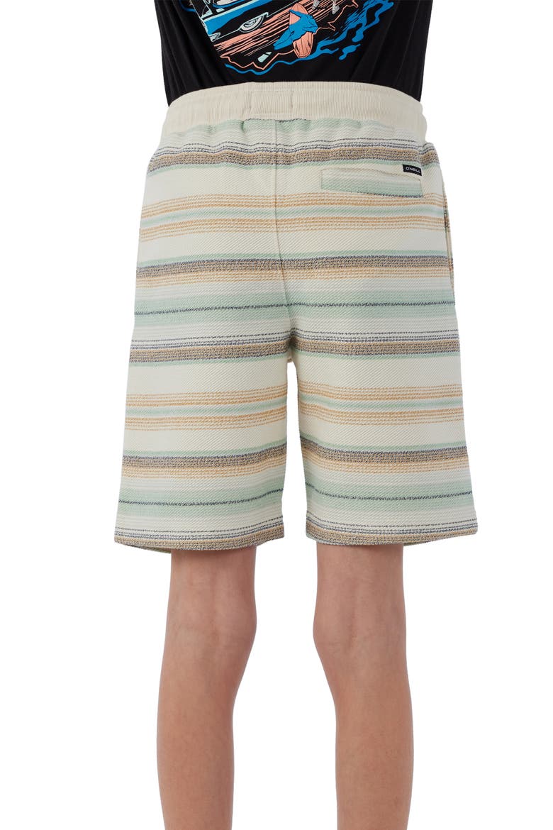 Kids' Bavaro Stripe Drawstring Shorts, Alternate, color, CREAM