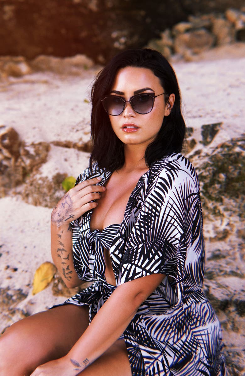 DIFF x Demi Lovato DEMI 50mm Rimless Cat Eye Sunglasses, Alternate, color, 