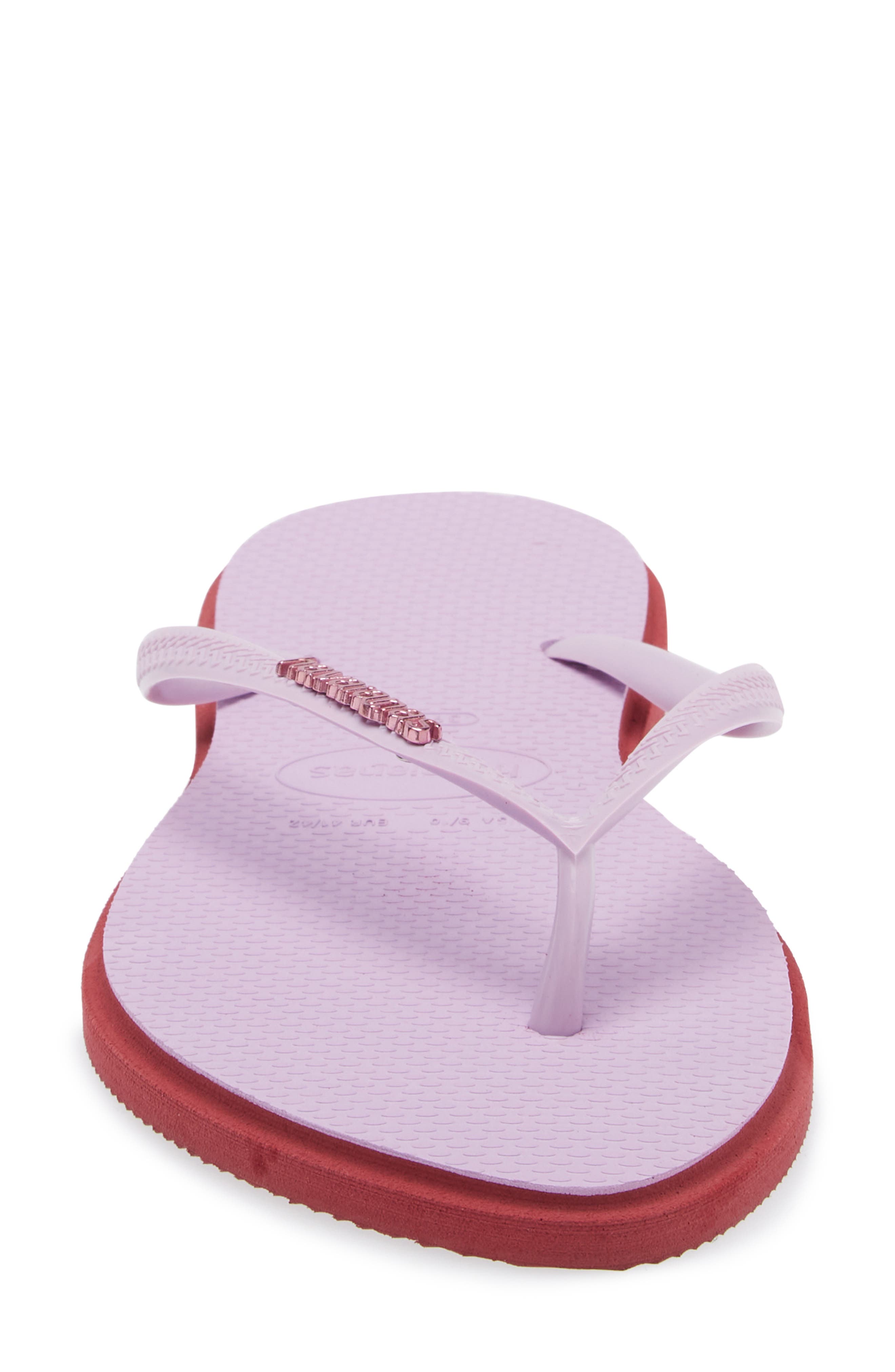 Havaianas Slim Pointed Toe Flip Flop, Alternate, color, Amaranth