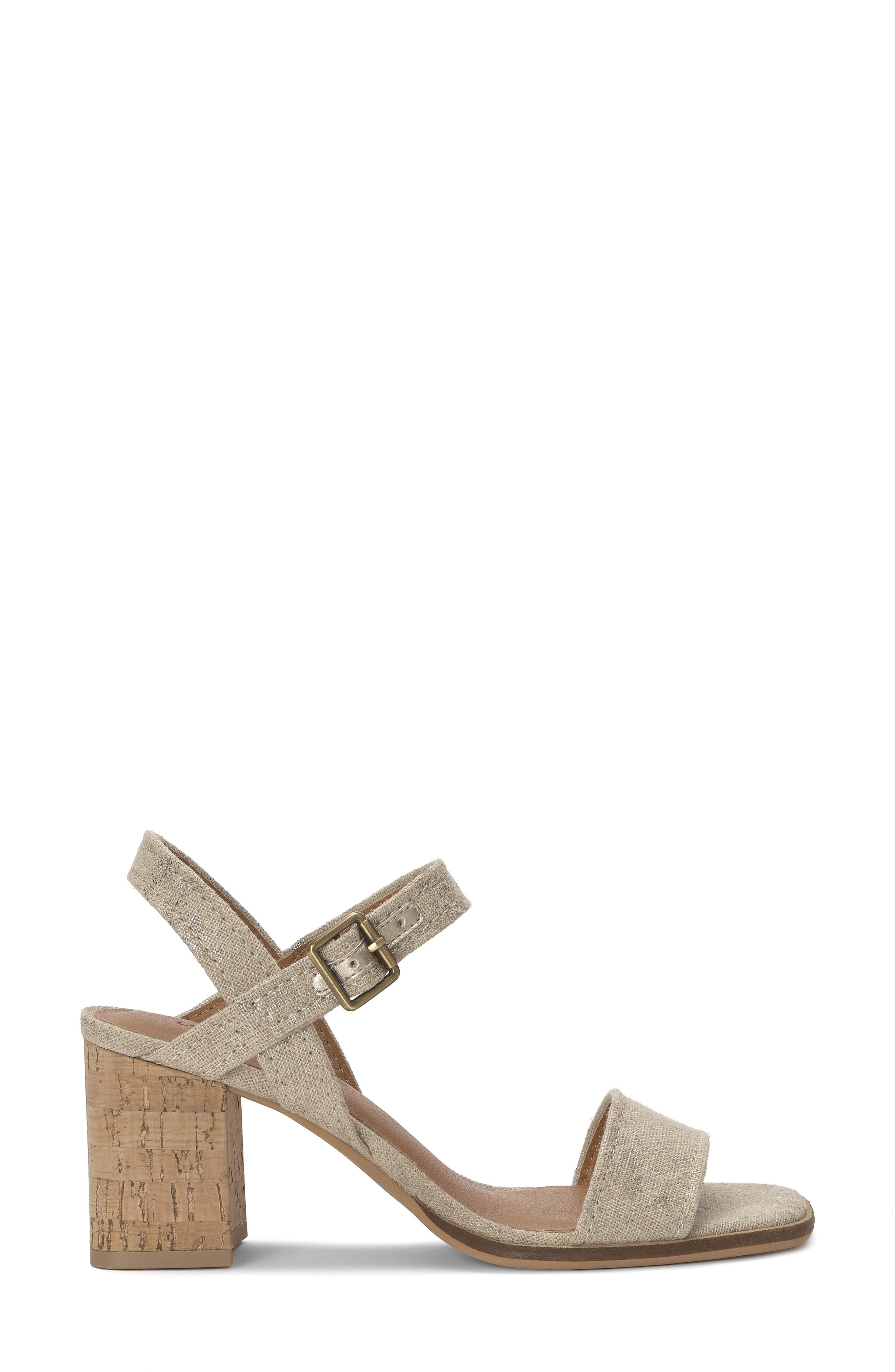 Lucky Brand Hallia Ankle Strap Sandal, Alternate, color, Natural/ Platino