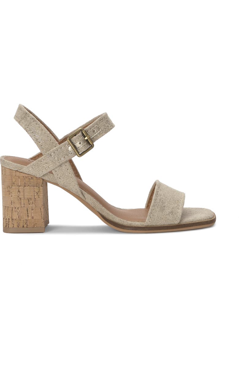 Lucky Brand Hallia Ankle Strap Sandal, Alternate, color, Natural/ Platino