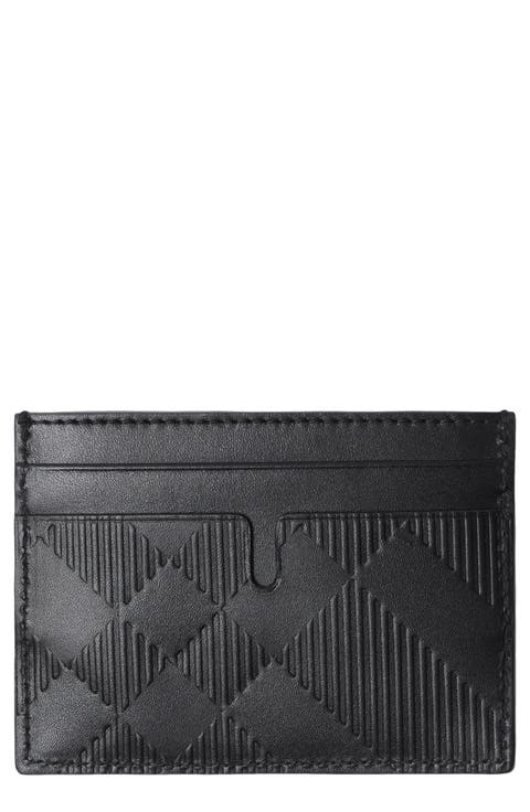 Sandon Check Embossed Leather Card Case