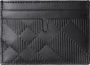 Burberry Sandon Check Embossed Leather Card Case