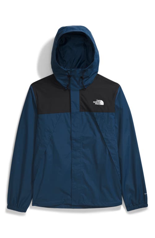 The North Face Mountain Blue Jacket With Drawstring Hood And Hem And Front And Rear Logo Detail In Tech Fabric Man In Shady Blue/black