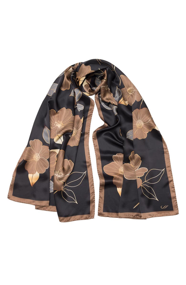 Elizabetta Laura - Silk Scarf/Shawl for Women, Main, color, Black