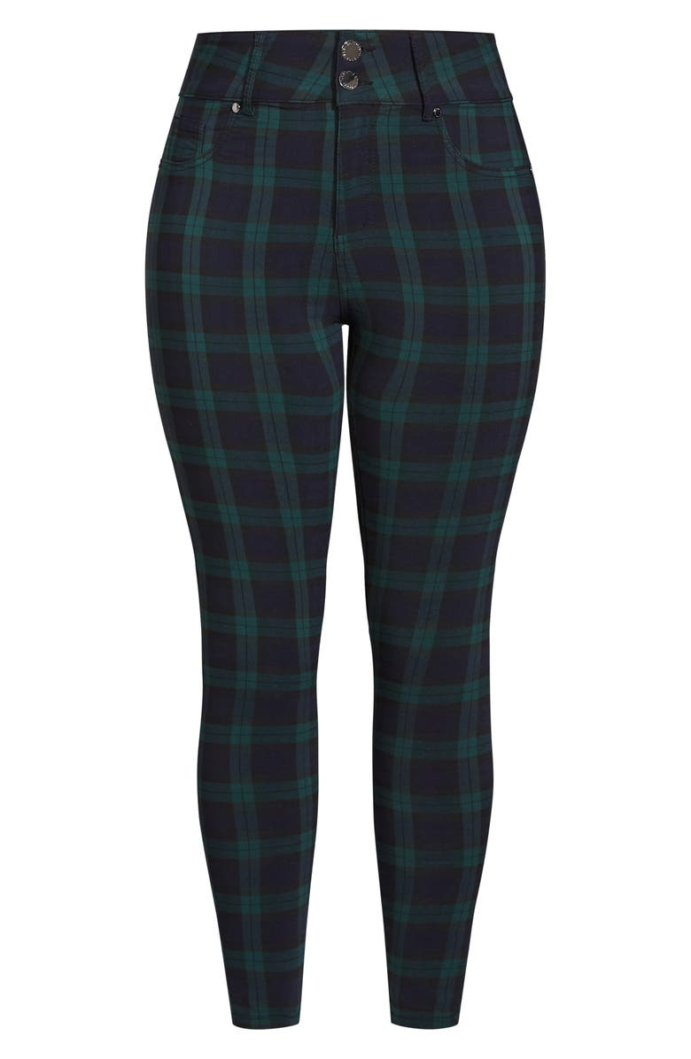 City Chic Harley Check Skinny Jeans, Alternate, color, 