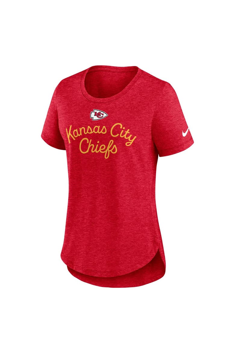Women's Nike Red Kansas City Chiefs Script Tri-Blend T-Shirt, Alternate, color, Red