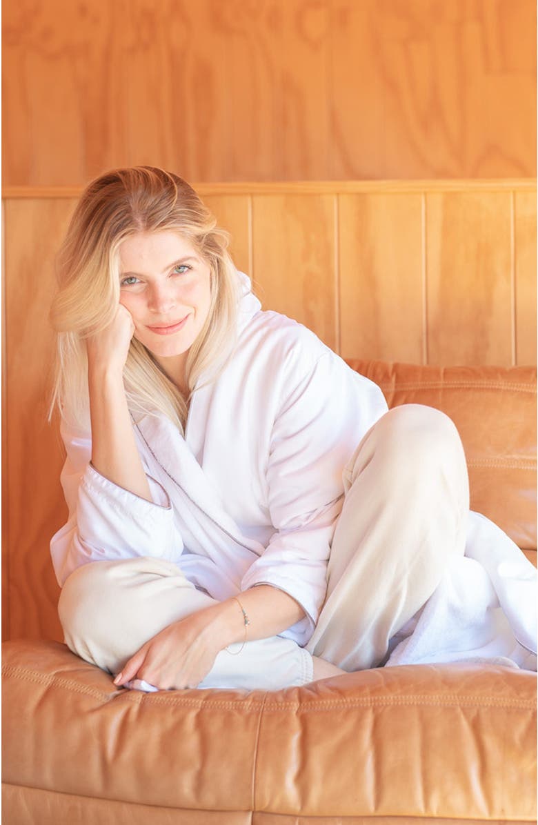 FluffCo | Hotel Comfort Hotel Lounge Robe, Alternate, color, White