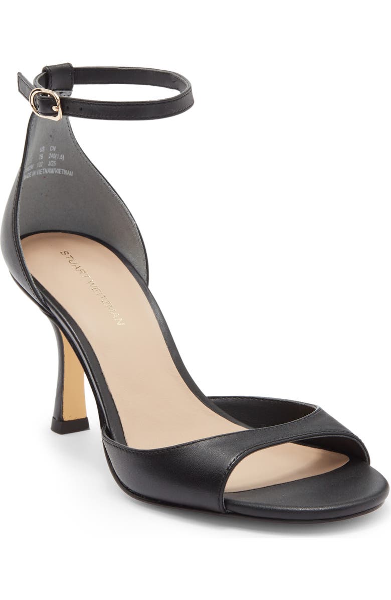 Stuart Weitzman Isla Ankle Strap Sandal, Main, color, Black
