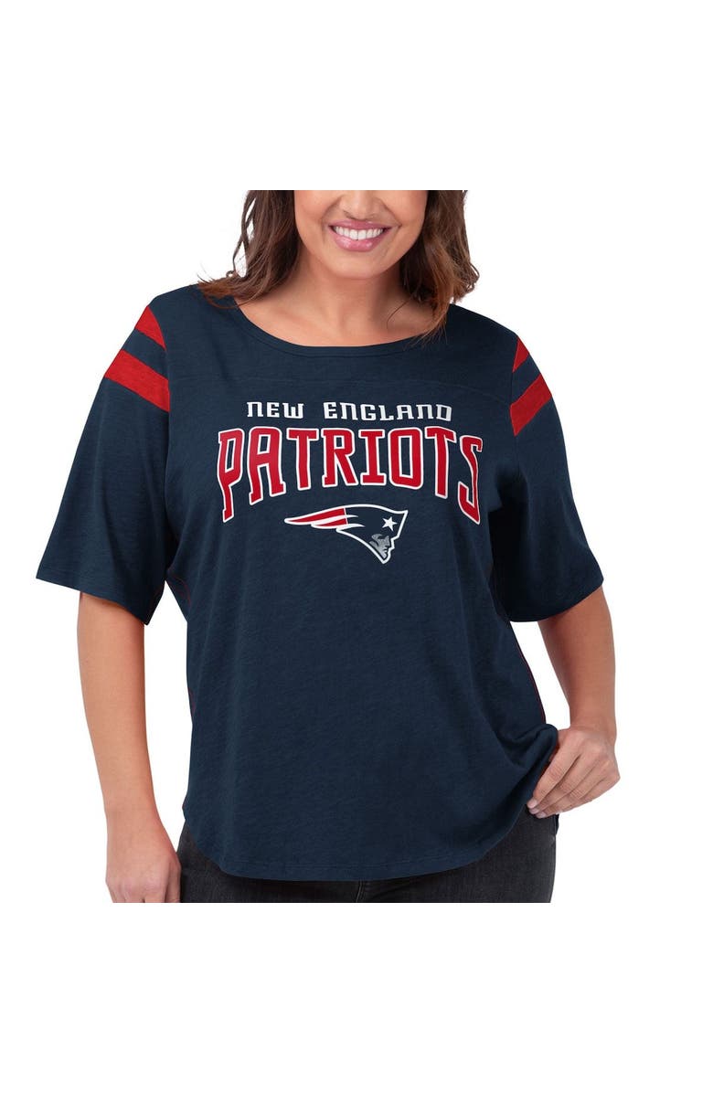 G-III 4HER BY CARL BANKS Women's G-III 4Her by Carl Banks Navy New England Patriots Plus Size Linebacker T-Shirt, Alternate, color, Navy