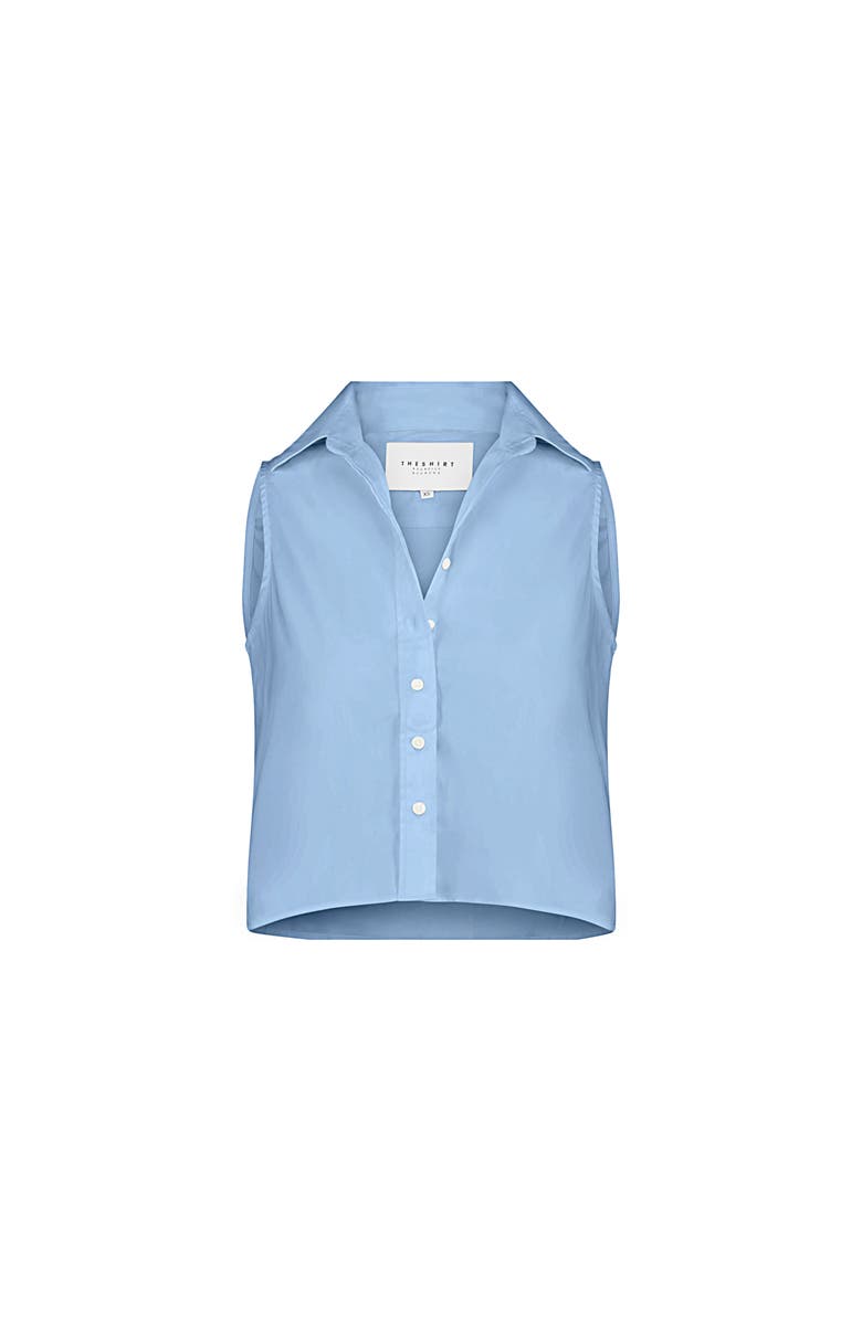 The Shirt by Rochelle Behrens The Boxy Cropped Sleeveless Shirt, Main, color, Light Blue