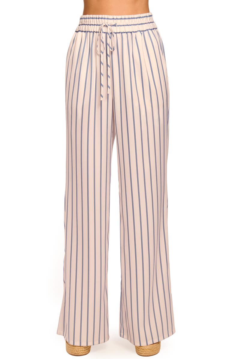 Ramy Brook Sylvie Stripe Wide Leg Pants, Main, color, Ivory Seaside