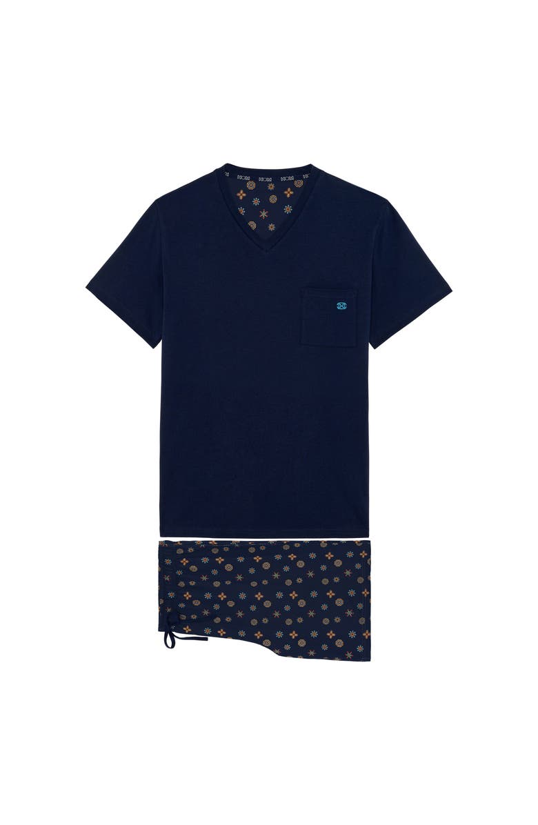 HOM Mandala Short Sleepwear, Main, color, Navy Print