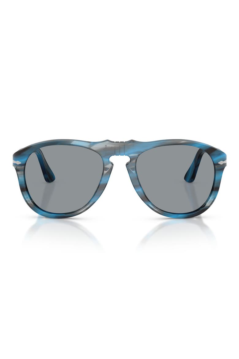54mm Pilot Sunglasses, Main, color, STRIPED BLUE AND GREY / GREY
