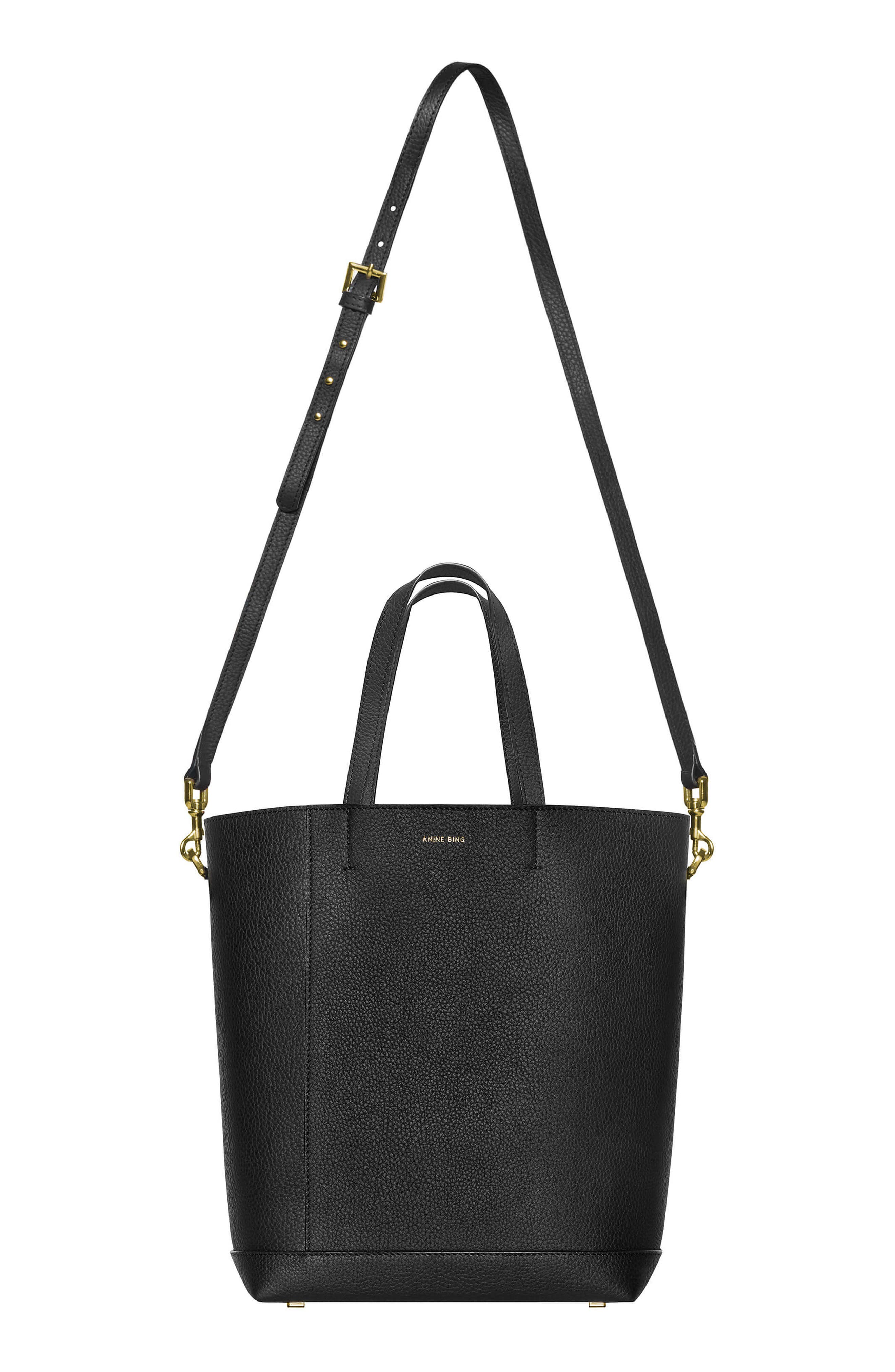 ANINE BING Lyon Water Repellent Leather Tote, Alternate, color, 