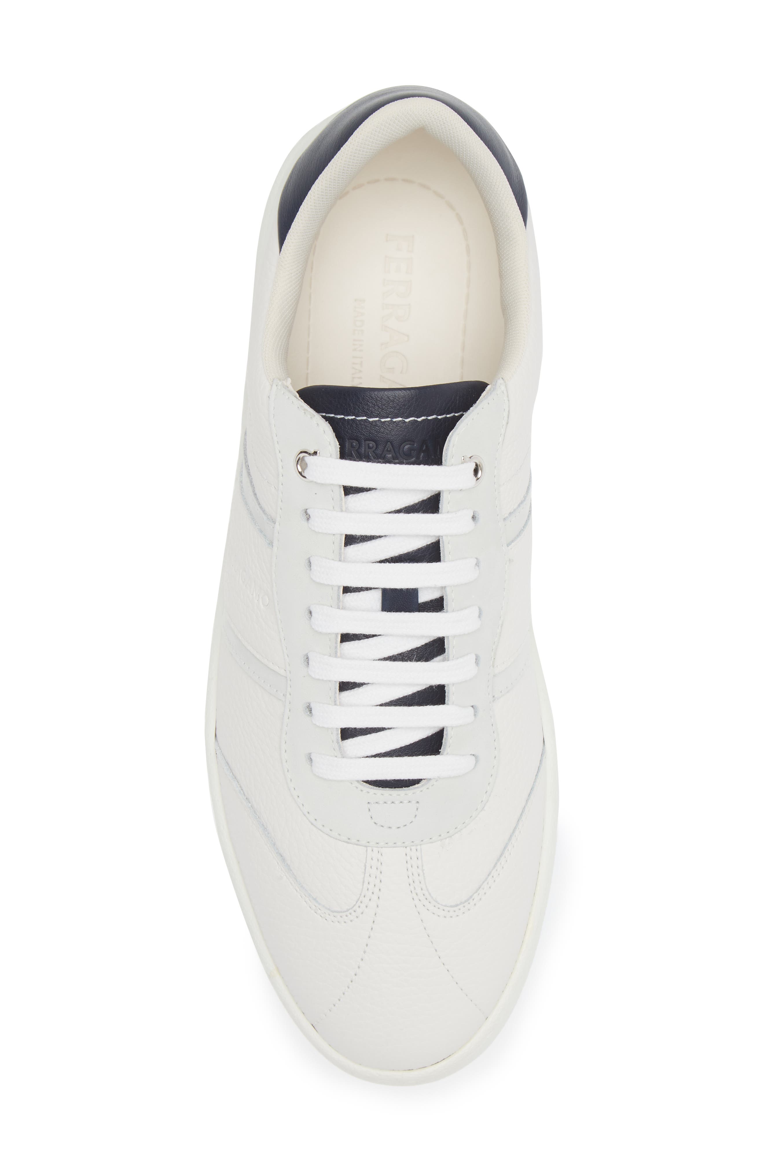 FERRAGAMO Achille Low Top Sneaker, Alternate, color, Bianco Ottico